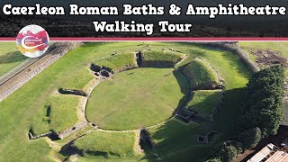 CAERLEON ROMAN BATHS amp AMPHITHEATRE WALES  Walking Tour  Pinned on Places [upl. by Cyrillus]