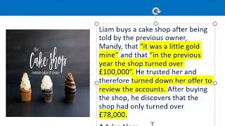 How to apply misrepresentation Liam cupcake scenario [upl. by Grindle671]