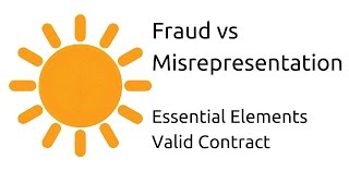 Fraud vs Misrepresentation  Other Essential Elements of a Valid Contract  CA CPT  CS amp CMA [upl. by Nedia]